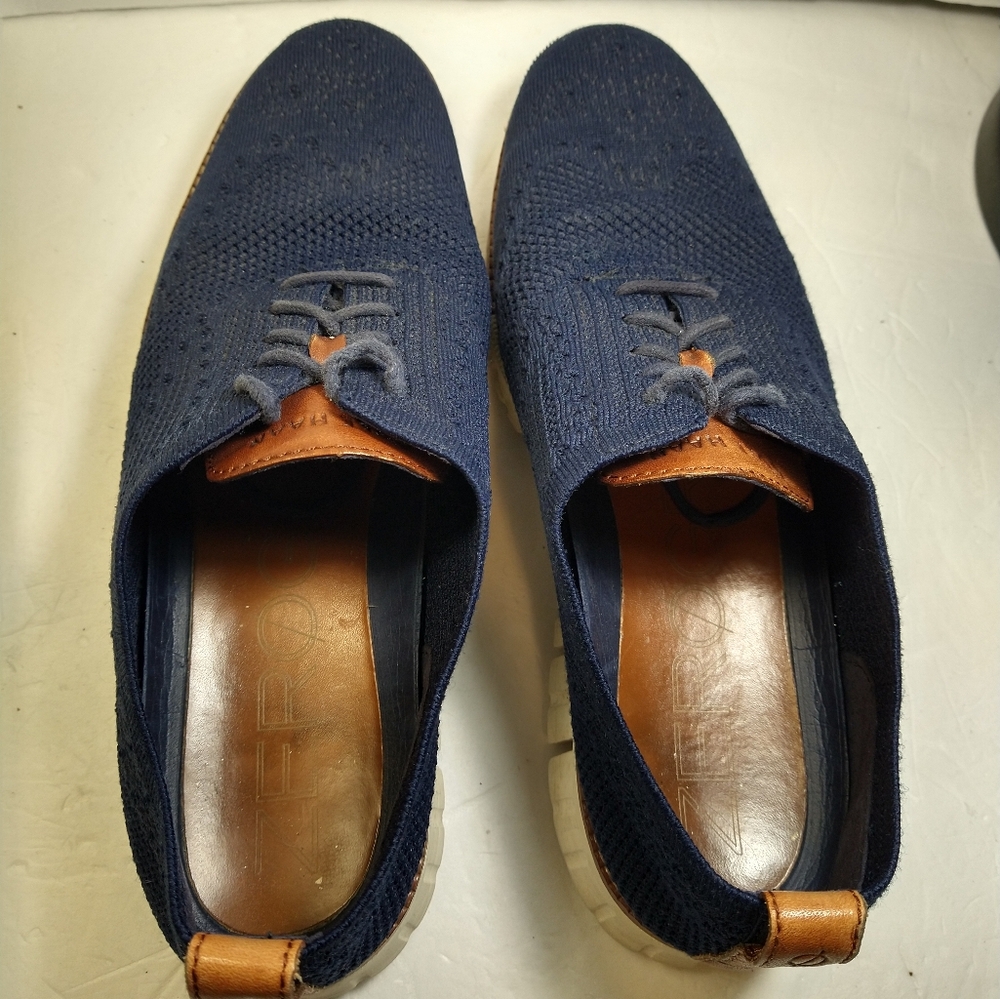 Cole Haan Zero Grand StitchLite Blue Wingtip Oxford Shoes Men’s sz 9.5M (C24947) - Picture 8 of 10
